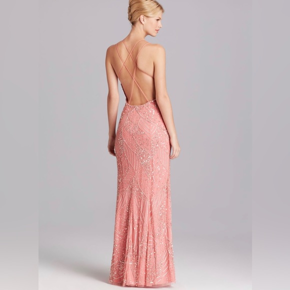 Adrianna Papell Pink/Peach Gown Size 4-6 Formal, Prom, Wedding - Picture 6 of 11